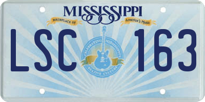 MS license plate LSC163