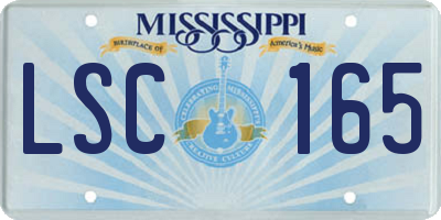 MS license plate LSC165