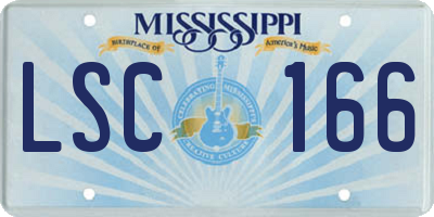 MS license plate LSC166