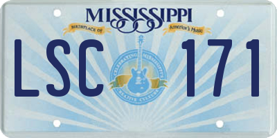 MS license plate LSC171