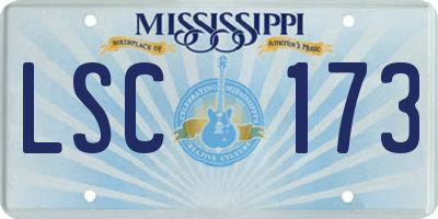 MS license plate LSC173