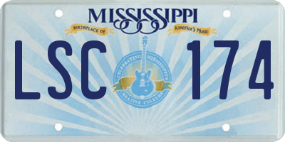 MS license plate LSC174