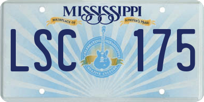 MS license plate LSC175