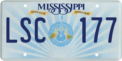 MS license plate LSC177
