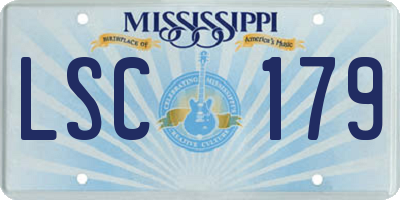MS license plate LSC179