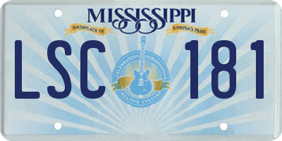 MS license plate LSC181