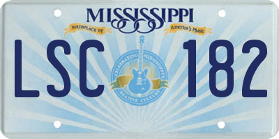 MS license plate LSC182