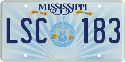 MS license plate LSC183