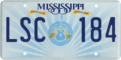 MS license plate LSC184