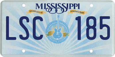 MS license plate LSC185