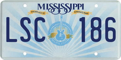 MS license plate LSC186