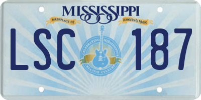 MS license plate LSC187