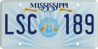 MS license plate LSC189