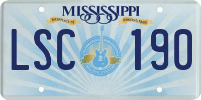 MS license plate LSC190