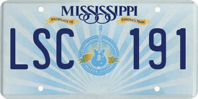 MS license plate LSC191
