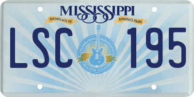 MS license plate LSC195