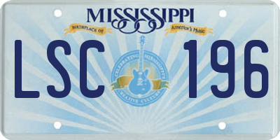 MS license plate LSC196