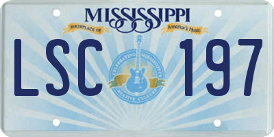 MS license plate LSC197