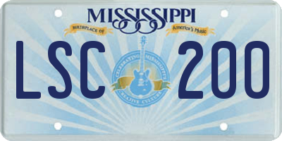 MS license plate LSC200