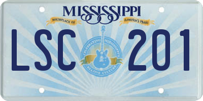 MS license plate LSC201