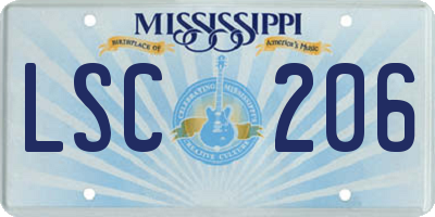 MS license plate LSC206