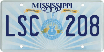 MS license plate LSC208