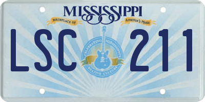 MS license plate LSC211