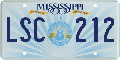 MS license plate LSC212