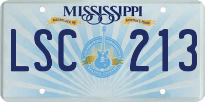 MS license plate LSC213