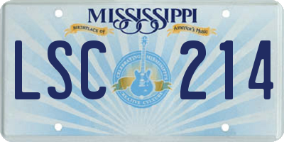 MS license plate LSC214