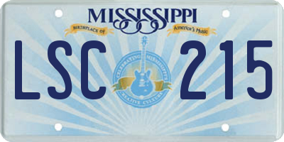 MS license plate LSC215