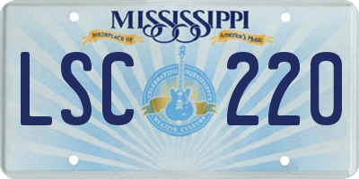 MS license plate LSC220