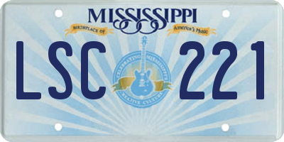 MS license plate LSC221