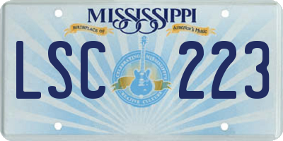 MS license plate LSC223