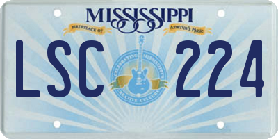 MS license plate LSC224
