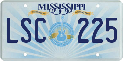 MS license plate LSC225