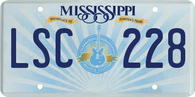 MS license plate LSC228