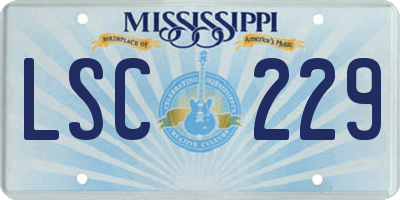 MS license plate LSC229