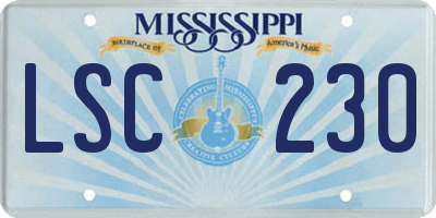 MS license plate LSC230