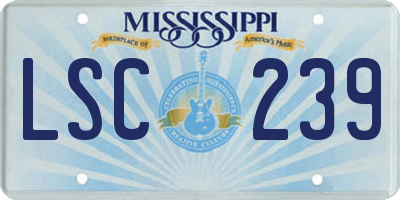 MS license plate LSC239