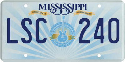 MS license plate LSC240