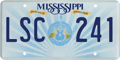 MS license plate LSC241