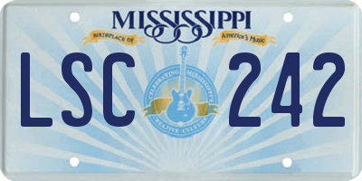 MS license plate LSC242