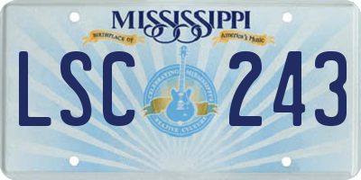 MS license plate LSC243