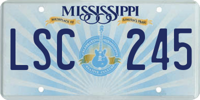 MS license plate LSC245