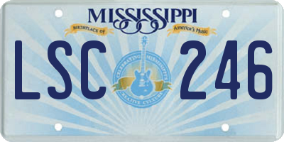 MS license plate LSC246