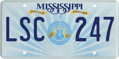 MS license plate LSC247
