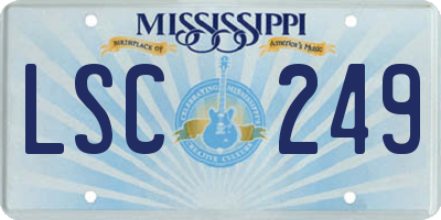 MS license plate LSC249