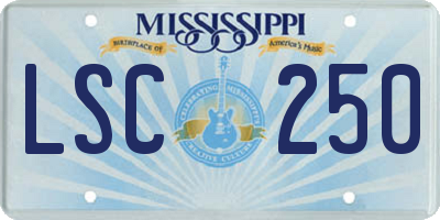 MS license plate LSC250
