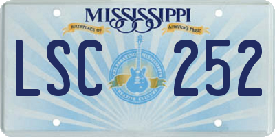 MS license plate LSC252